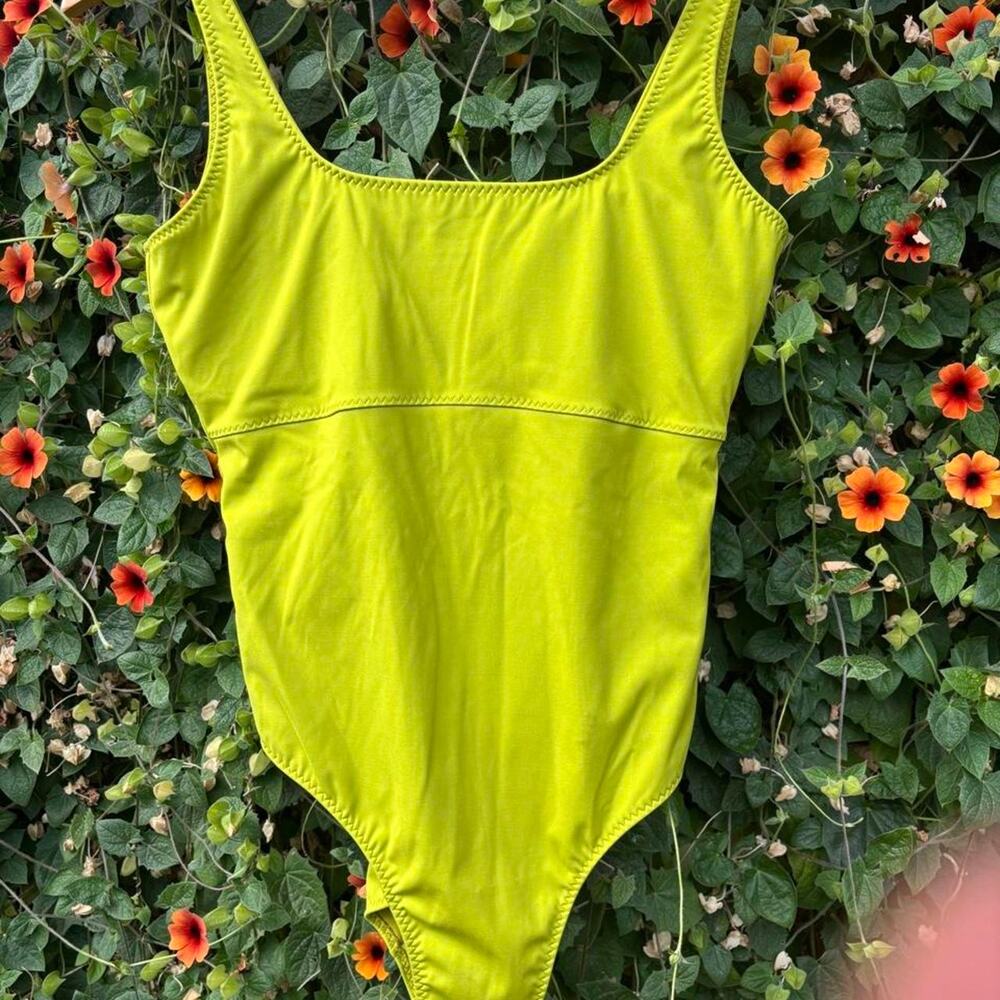 Fabletics neon lime one piece bathing suit